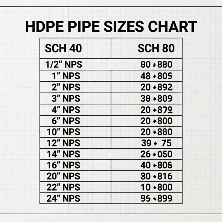 HDPE Pipe Sizes Chart: Complete Guide